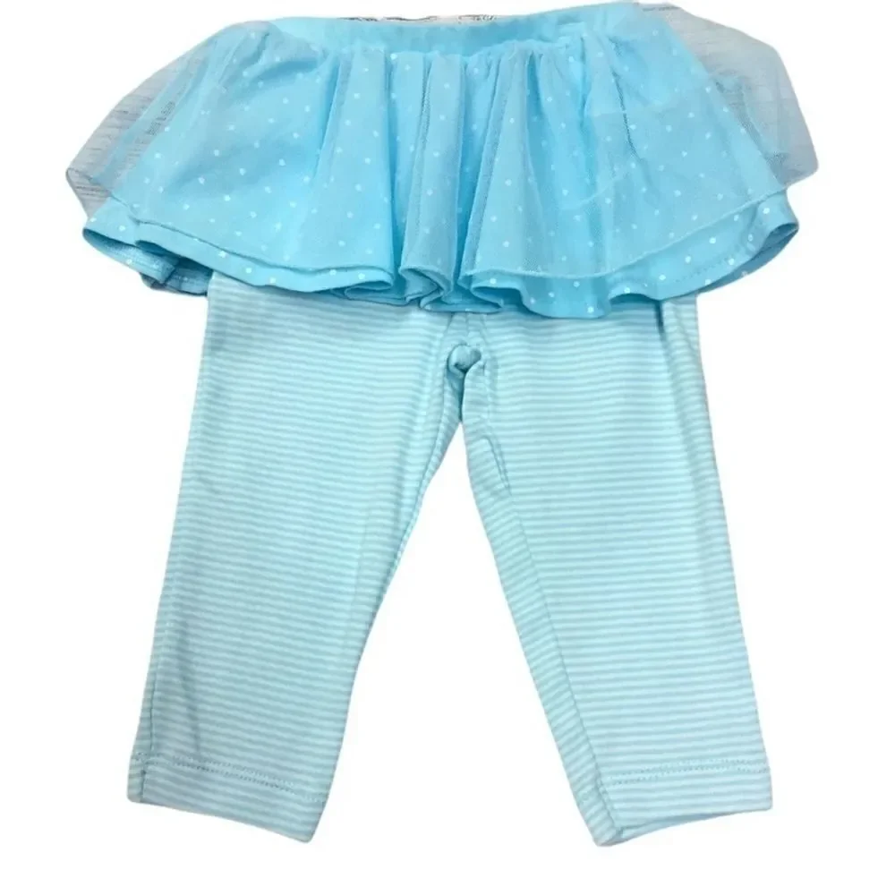 CARTER’S Tulle Polka Dot Tutu Skirt Striped Leggings Infant Girl SIZE 9 Months